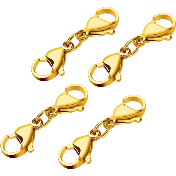 4 delar metall dubbla hummerspännen Miniarmbandsspännen ersättningslina (guld)