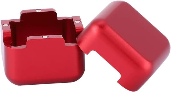 Bærbar lukket kridtboks, aluminium poolkø kridtholder billard tilbehør (rød) Red