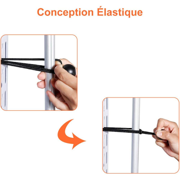 25 st svarta elastiska spännare, elastiska spännarbollar för tält, gummispännare 20 cm