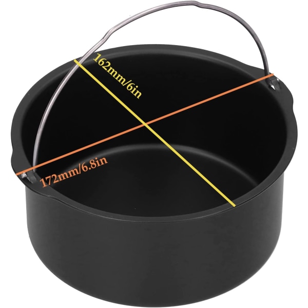 Kakfat kolstål non-stick med handtag hårda mould bakformar (6 tum) 6 Inches