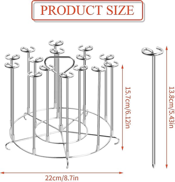 BBQ Grillspydstativ Tilbehør, 304 Stål Frityrgrill Dehydreringsstativ for BBQ-matlaging (8QT)