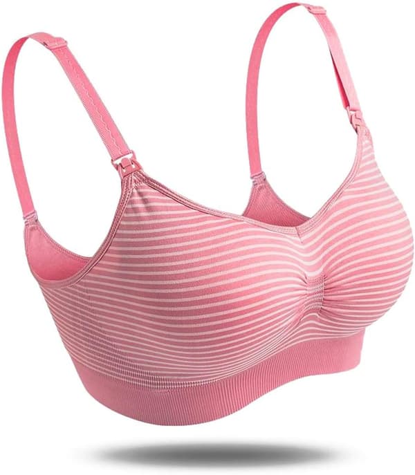 Amme-bh til kvinder, stribet mønster til gravide kvinder (Pink, L) Pink l