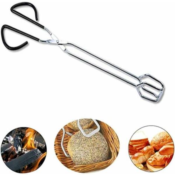 Långt rostfritt stål kök för grill, grillning, bakning, bröd, hem, utomhus 41cm 2 st