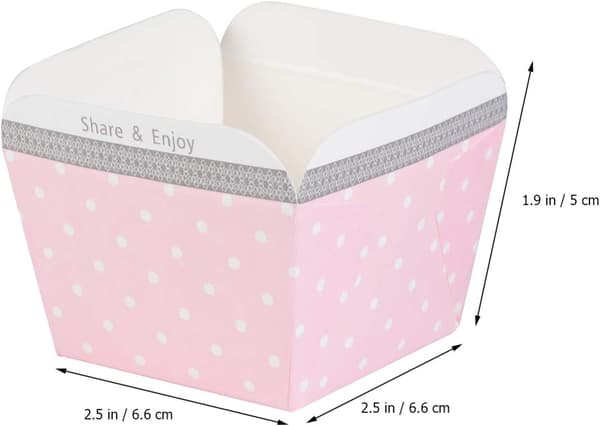 100 stk. bageforme af papir, små firkantede kageforme, cupcakeforme (lyserød) Pink