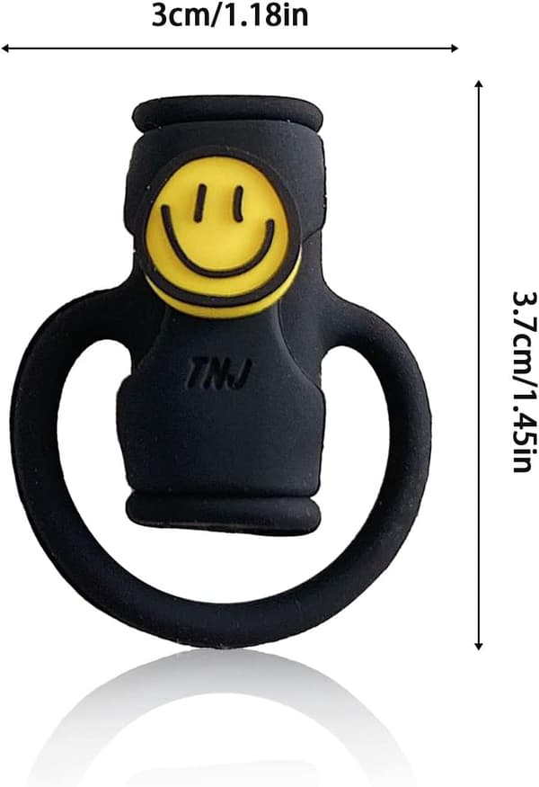 2-i-1 datakabelbeskyttelse, søt silikon datakabelvikler, universell mini data (smil svart) color 3