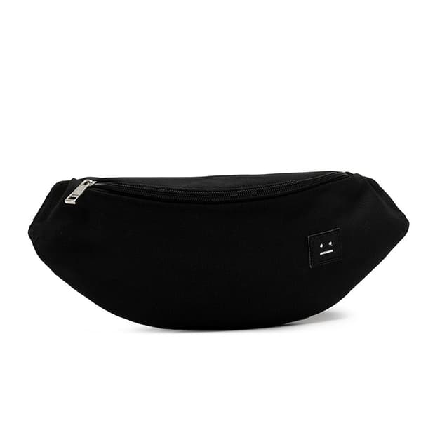Kvinnors midjeväska canvasryggsäck (svart) Black