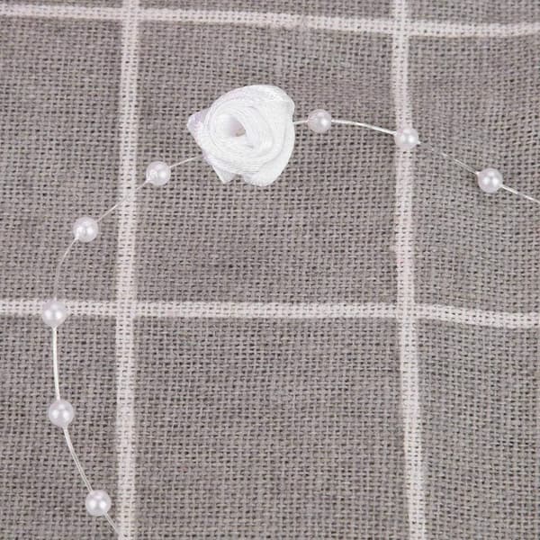 30m/rull 4mm Rose Kunstig Perletråd Perlekjede for DIY Bryllupsdekorasjon (Hvit) White