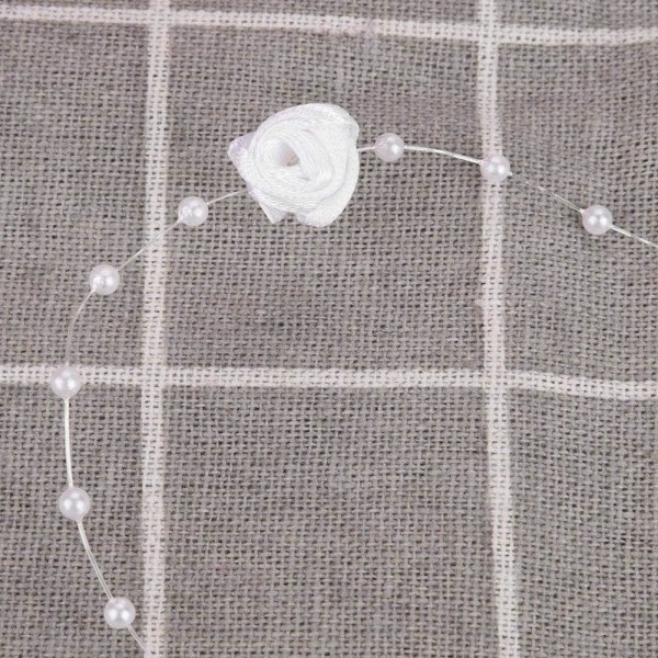 Pärlkedja Garland, 32,8 fot 1,3 cm, för festbröllopsdekoration Blomstråd (vit) White