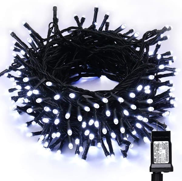 LED 82FT 200 LED Juleblitsstreng med 8 moduser (hvit lampe) White
