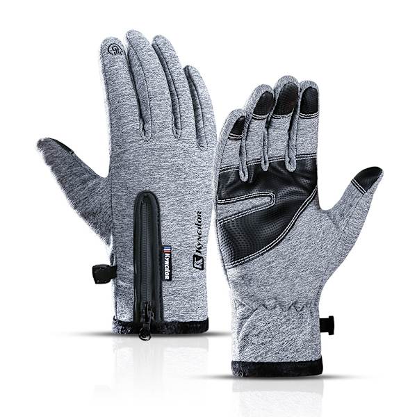 Herr vinter touch screen vindtät termiska handskar med fleece (grå, M) grey m