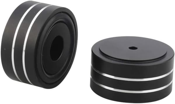 4 stk. 40x20 mm aluminiumshøjttalerisoleringsfødder til Hi-Fi pladespiller - sort