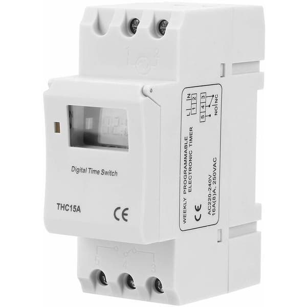 THC15A 220-240VAC 16A Digital Programmerbar DIN-skinne Timerbryter