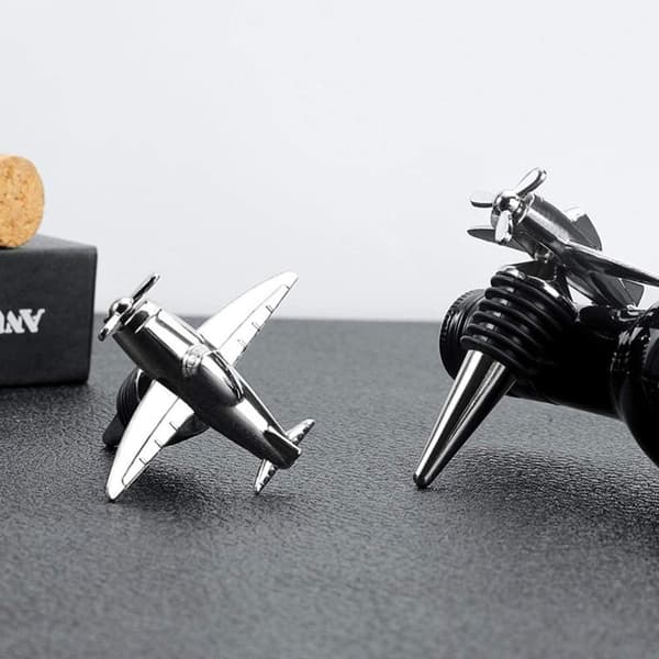 2 stk. metall vinstopper flyflaskestopper dekorativ champagneflaskestopper