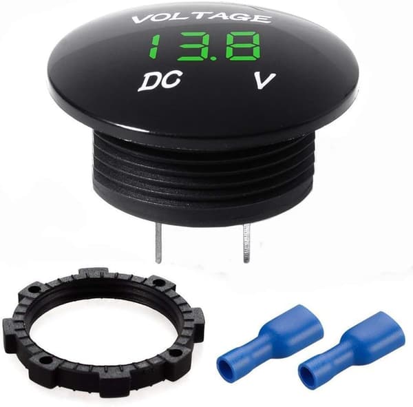 Vanntett Voltmeter med LED Digitalt Display Voltmeter 12V-24V (blå) blue