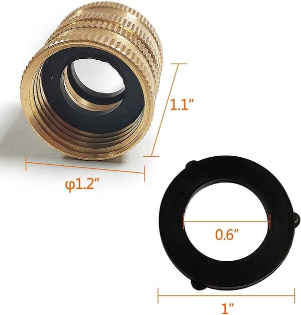 3/4\" Koppling för trädgårdsslang i mässing med dubbeladapter, vattenledningsslangkopplingar - 2 stycken