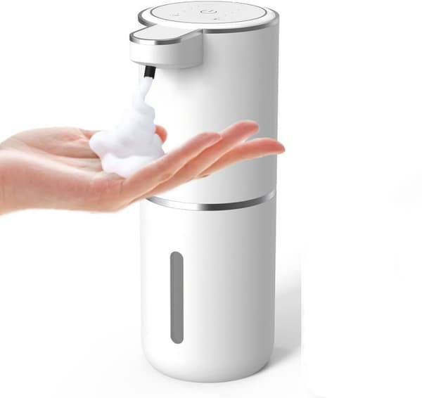 Sæbedispenser, væg- eller bordsæbedispenser, 4 justeringsniveauer, infrarød, til badeværelse