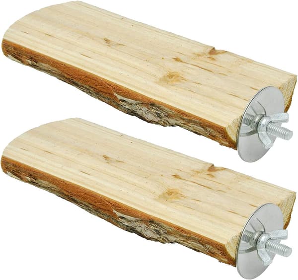 Træhåndværk fugleplatform papegøjestationstavle 18CM havepynt 2 stk.