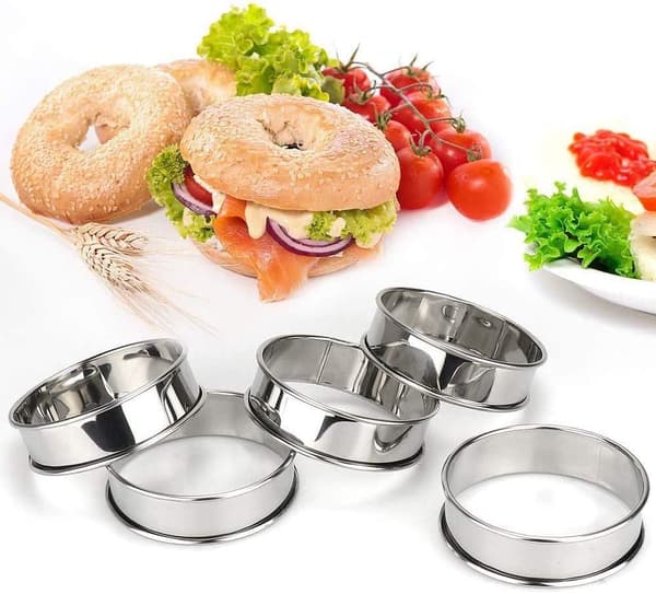 6 stk. kageform, non-stick kageforme, perforeret skumring, til at lave perfekte engelske muffins