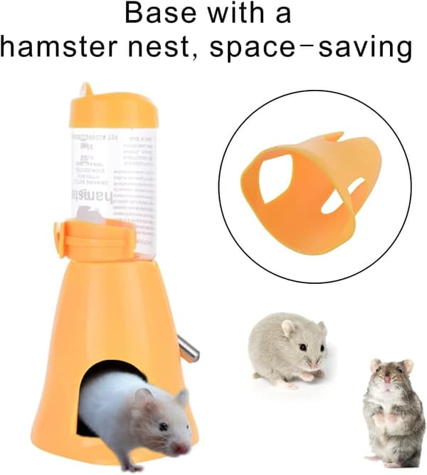 80 ml 3-i-1 Hamster Automatisk Roll-On Drikker Kæledyrsfoderbeholder Base (gul) yellow 80ml