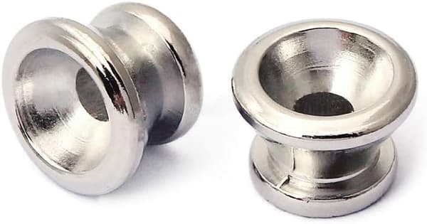 2 STK Gitarreimknapper med metallender Reimfester for gitarbass (sølv) silver