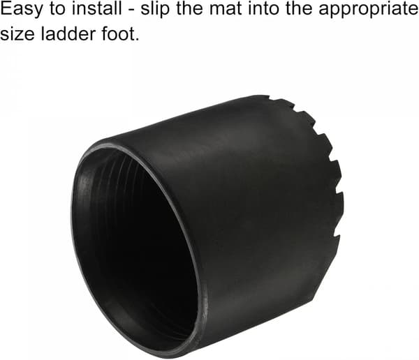 sourcing map Anti-Slip Stigefødder Måtte 64mm ID Gummi Rund Teleskopstige Tilbehør Sort 2Stk