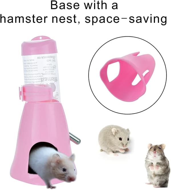 80 ml 3-i-1 Hamster Automatisk Roll-On Drikker Kæledyrsfoderbeholder Base (Pink) pink 80ml