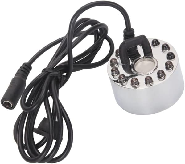 Färgförändrande 12 LED Mist Maker Fogger Vattenfontän Damm Dimma Atomizer Luftfuktare