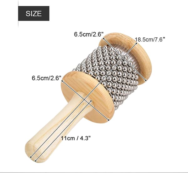 Træ Cabasa Træ Hånd Shaker Cabasa Percussion Instrument Lille til Studerende Børn