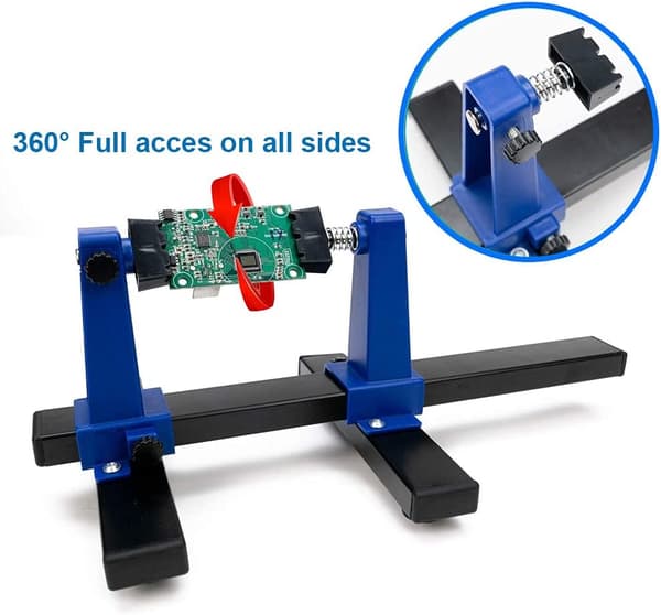 Justerbar PCB-holder Kretskortsholderverktøy for kretskortlodding, 360° rotasjon