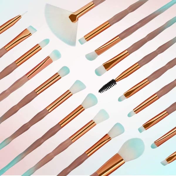 Make-up børstesæt Eyeliner Vipper Læbeværktøjssæt 20 stk. Farverig lilla