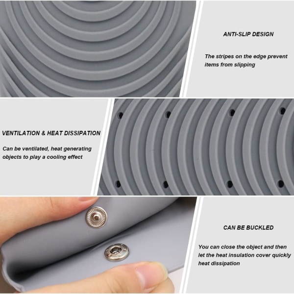 Bärbar värmebeständig silikonväska för håruträtning (grå) Grey