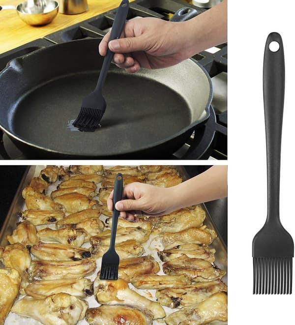 5 STK Silikonspatelsett Silikonbørste Varmebestandig Matkvalitet Non-Stick Black