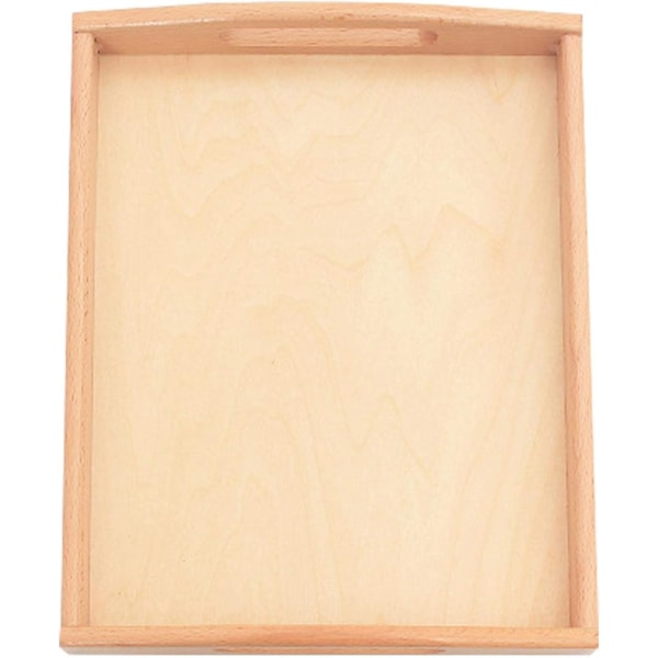 Träbrickor, fyrkantiga serveringslådor med handtag - för Montessorimaterial l