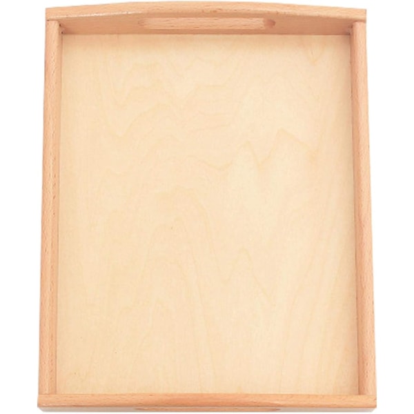 Trätallrikar, fyrkantiga serveringslådor med handtag - för Montessori-material m