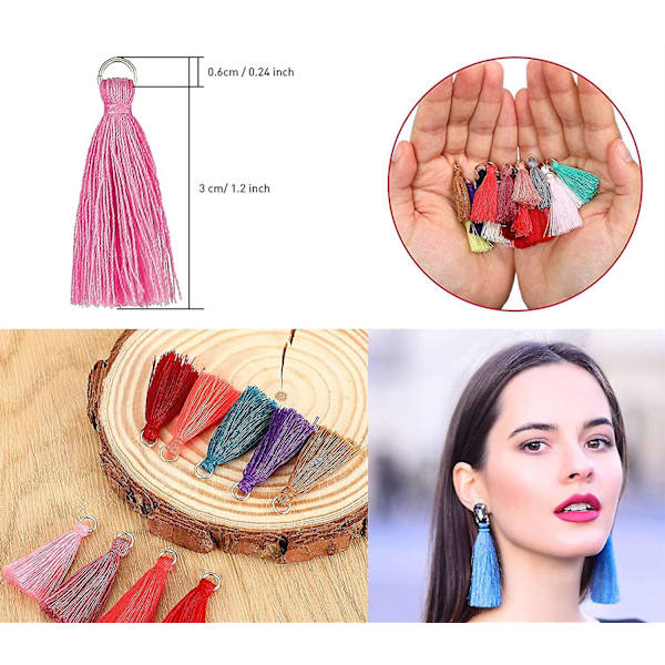 200 stycken Mini Tassel Kit Tiny Craft Tassel Handgjord för Smyckestillverkning