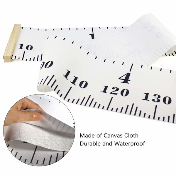 Baby Tillväxt Diagram Handing Linjal Väggdekor för Barn, Canvas Avtagbar Tillväxt Höjd Diagram 79\" x 7.9\"