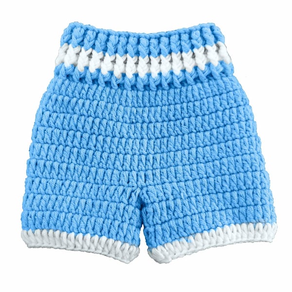 Nyfödd fotografi rekvisita Baby Virkad Stickad Boxningshandske Byxor Outfit för Baby Girls & Pojkar (himmelsblå) blue