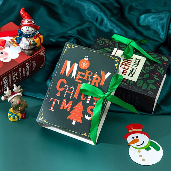 Paket med 8 julklappsaskar, små presentaskar, godisförpackningar till jul