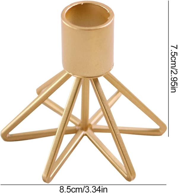 2 stk metall lysestake bryllup lysestake geometrisk lysestake gull kandelaber lysestaker