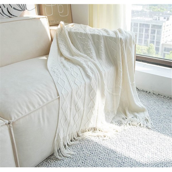 Mjuk stickad filt, vändbar filt, mjuk filt, beige 127*180cm - stil 2 color 3