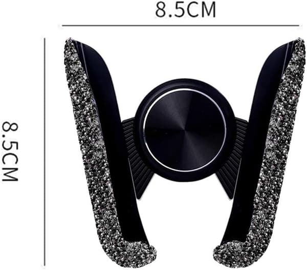 Auton matkapuhelinpidike kimalteleva strassi 360 astetta autotarvikkeet (musta) black