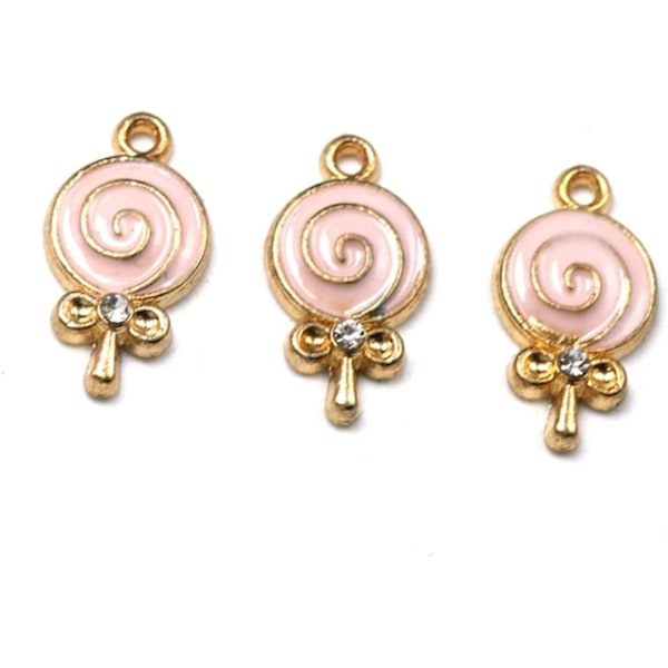 20 st DIY rosa klubba tillbehör berlocker gör smycken hänge halsband (rosa)