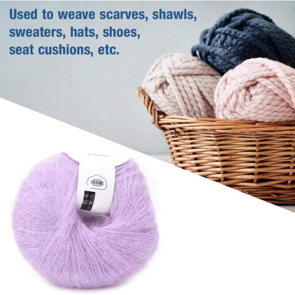 Mjuk Angora Lång Ullgarn Varm med en Virkning Populär för DIY Väva(Violett) Violet