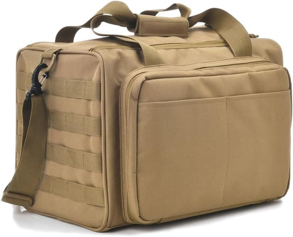 Taktisk skydebane taske, Deluxe pistol skydebane duffel tasker khaki