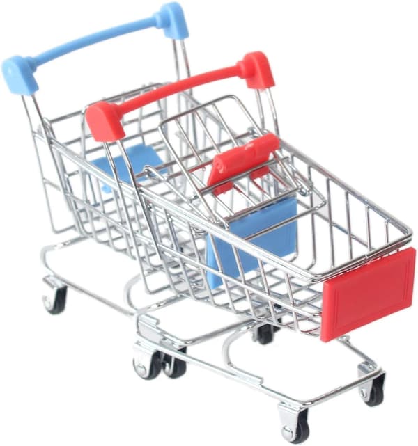 2 STK. Trolley Model Legetøj, Bordplade Mini Opbevaringsdekorationer (Blå, Rød)