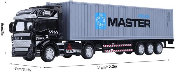1:48 Legering Container Lastbil Model Legetøj Meget Simuleret Køretøjstrailer Model Legetøj (grå) gray