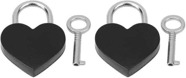 Parilukko avaimella, matkatavaratarvikkeet 30x39mm (musta) black