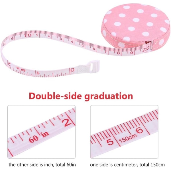 1 st Retraktionsmåttband, Retraktionsmåttband för tygsömnad Skräddare Tyg（Rosa） color 3