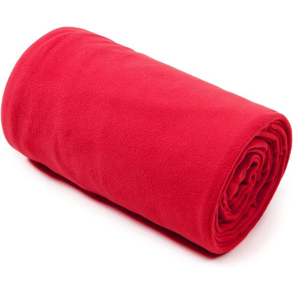 Fleece sovsäck kompakt termisk sovsäck för camping vandringsturer - Röd Red