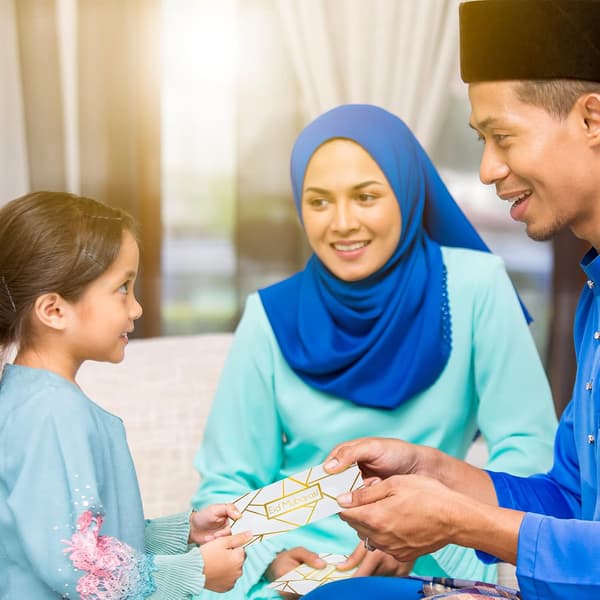 5-pack Eid Mubarak presentkuvert i belagt papper, modellkuvert, dekorativ (linjestil)